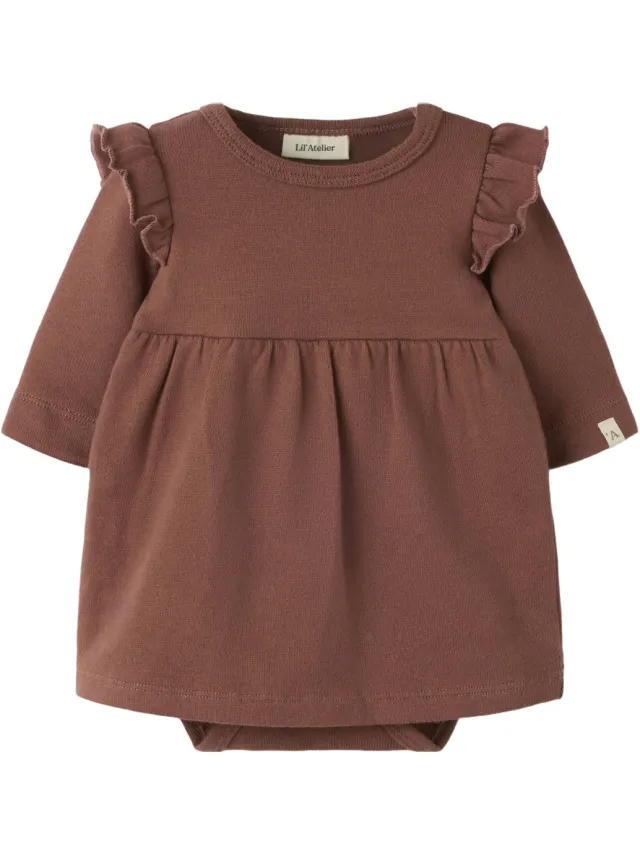 Lil' Atelier Baby korte jurk bruin