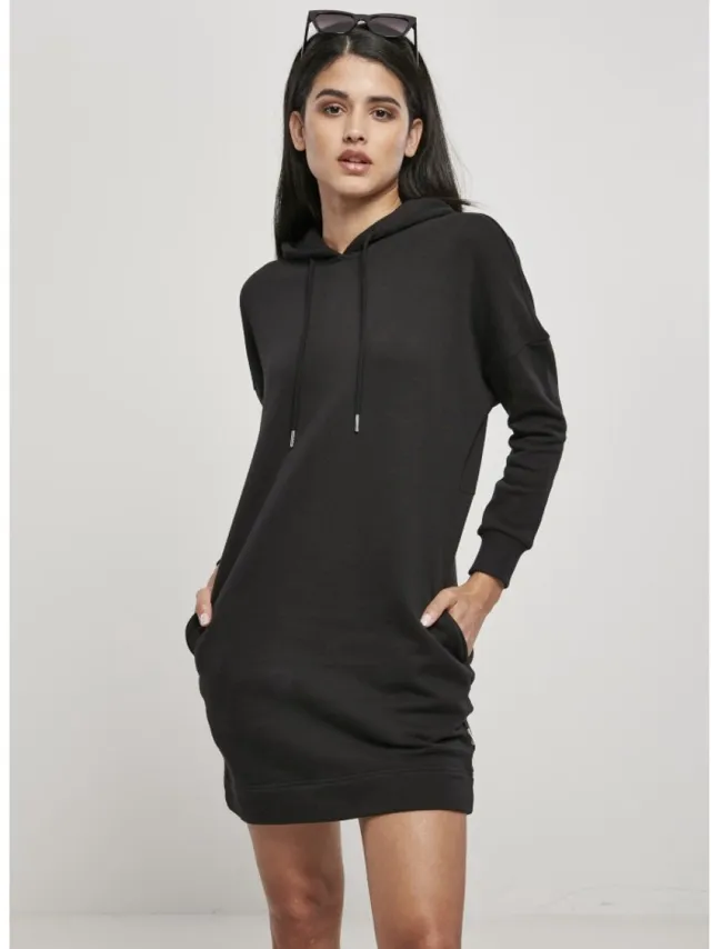Urban Classics Organic Oversized Terry Hoody Korte jurk - XS - Zwart