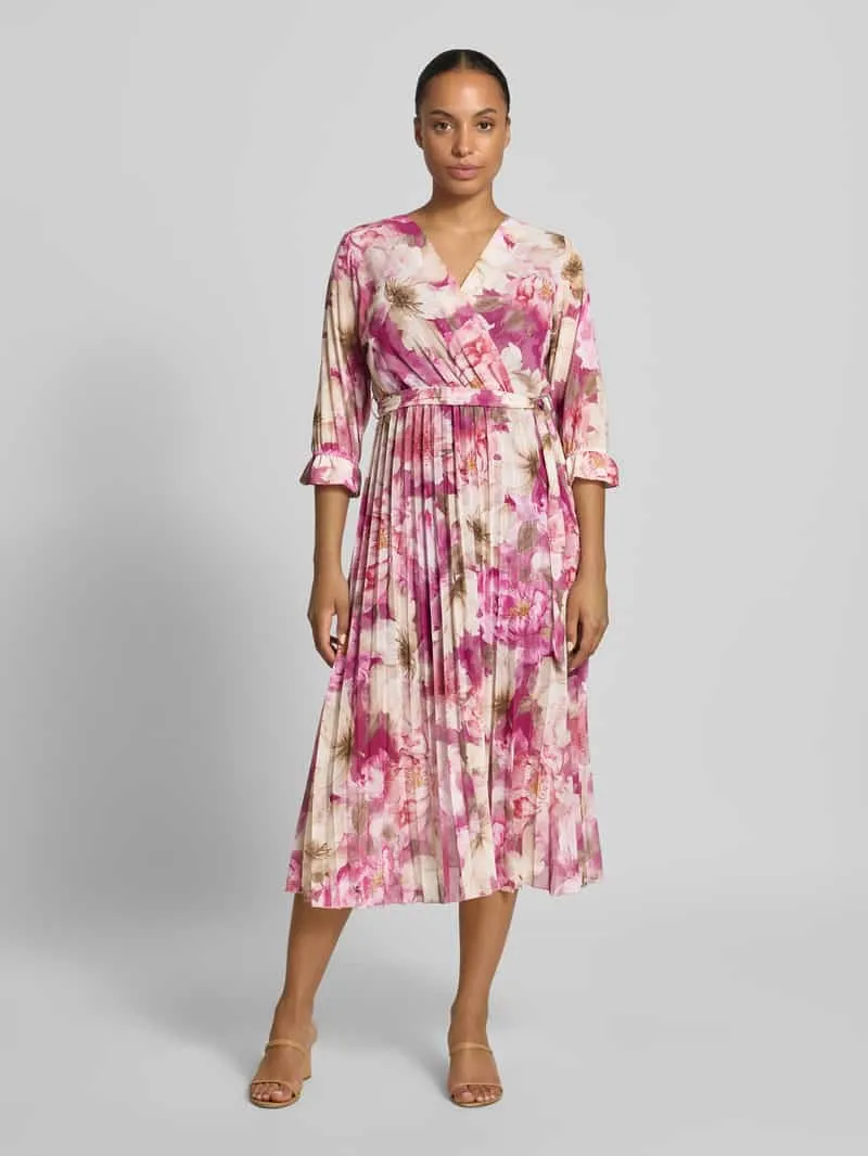ZABAIONE Midi-jurk met bloemenprint model 'Matilda' Fuchsia