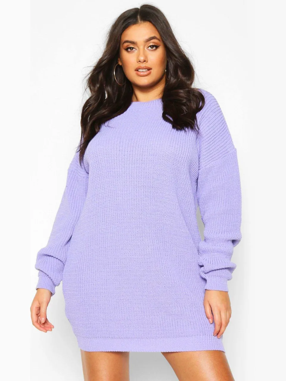 boohoo Dames Plus Ronde Hals Truitjurk zwart, foto 4