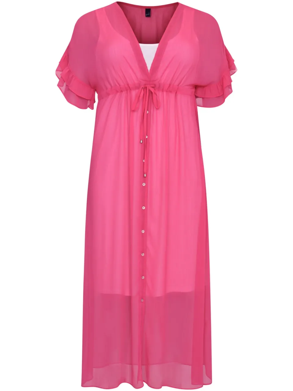 Yoek Cardi-jurk met ruches | Roze, foto 2