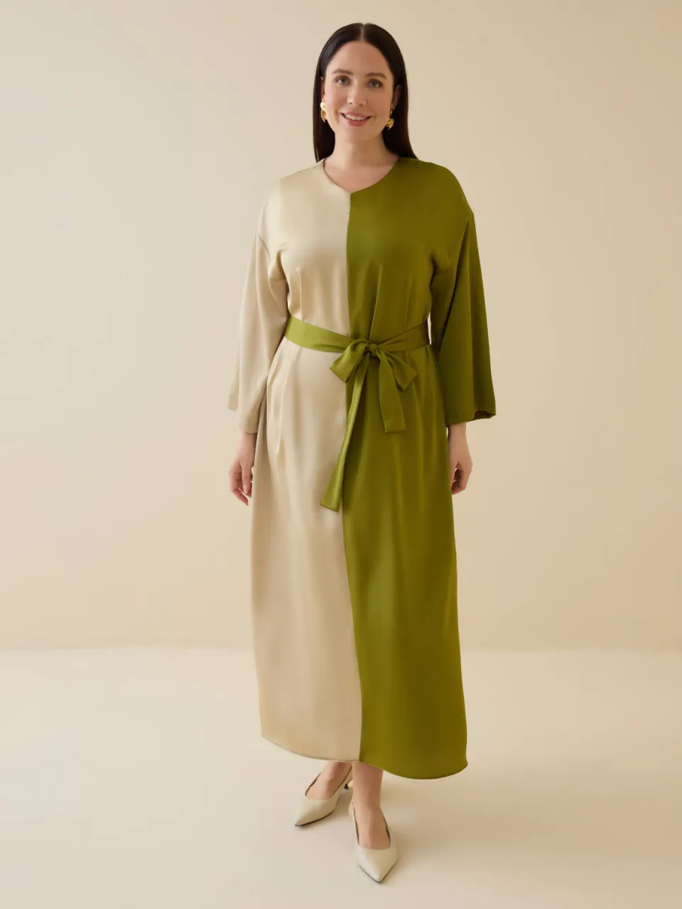 Plus Size Dress Alia olijfgroen, foto 2