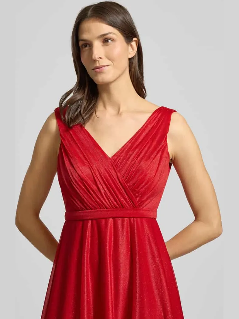 TROYDEN COLLECTION Jurk met glitter-mesh rood, foto 5