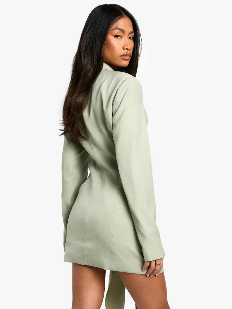 boohoo Dames Tailored Structured Wrap Detail Blazer Dress verstandig, foto 2