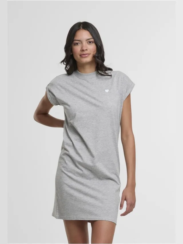 Mister Tee Heart EMB Turtle Extended Shoulder Korte jurk - XL - Grijs