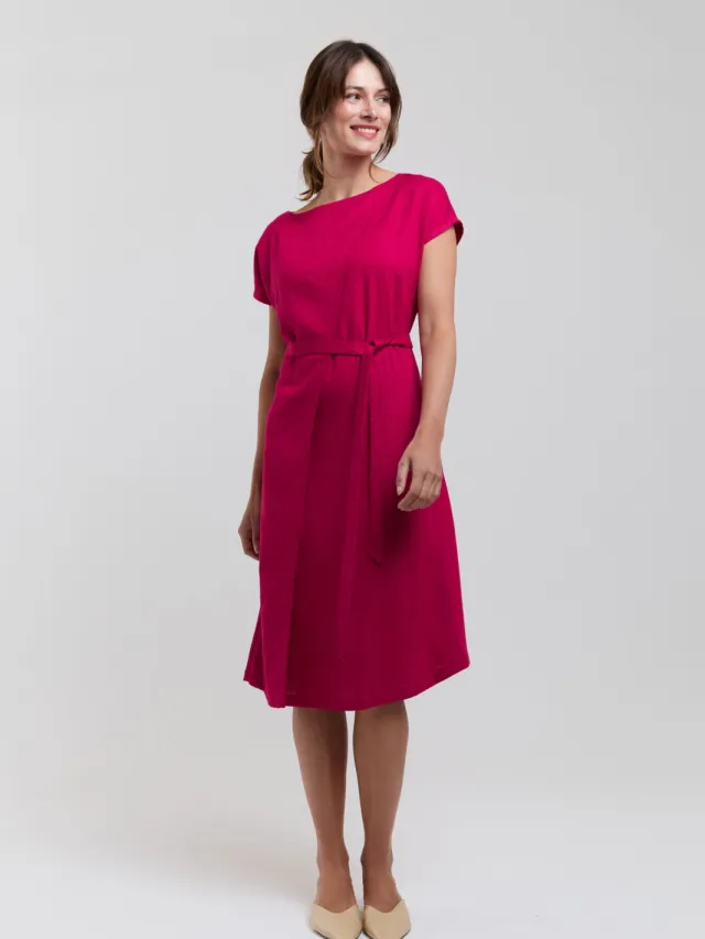 AYANI dames vegan Midi Jurk Julia Kersenrood