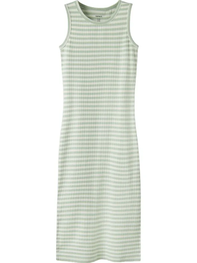 NAME IT NKFSURAJA maxi jurk gestreept groen Groen/wit