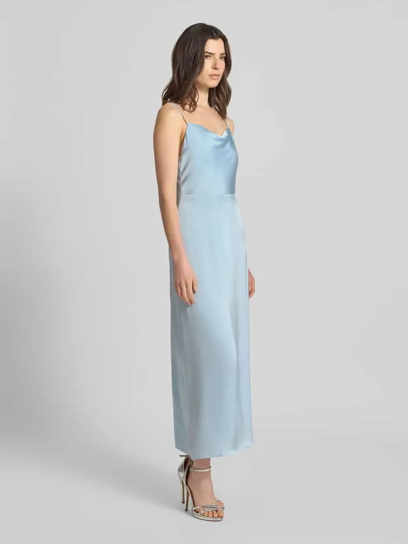 Vila regular fit midi-jurk met rugdecolleté model 'Ravenna' lichtblauw, foto 3