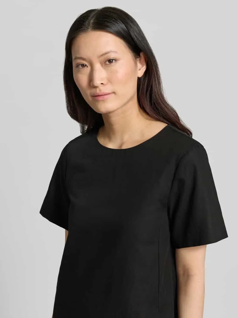 Max Mara Mini linnen jurk van mix van katoen en linnen model 'ALOA' zwart, foto 5