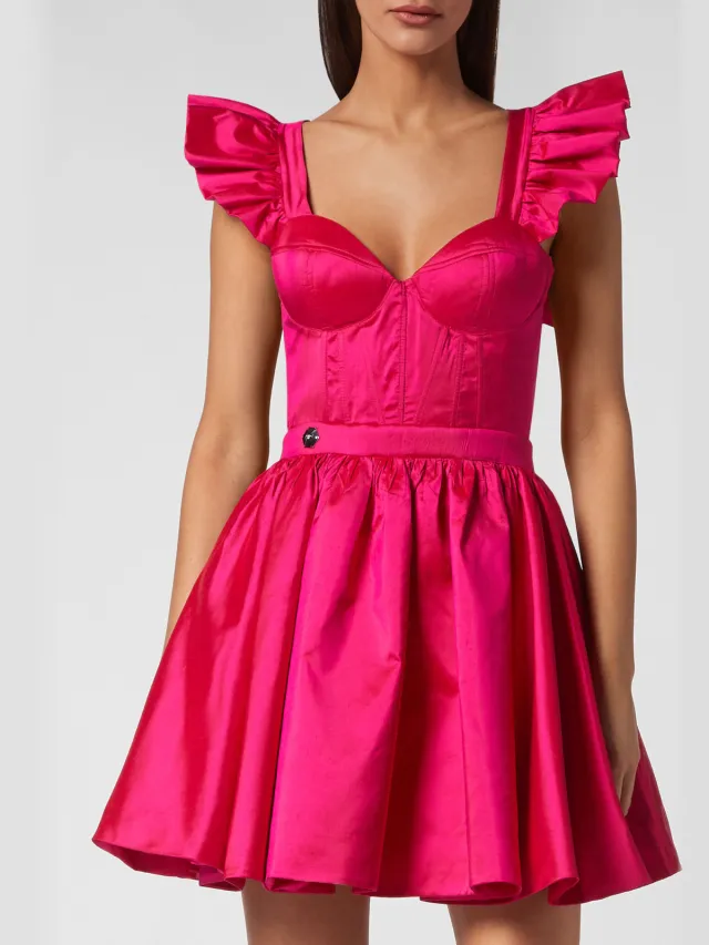 Philipp Plein Korte Jurk Fuchsia