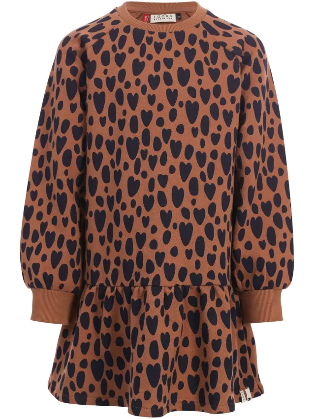 LOOXS REVOLUTION LOOXS Little Meisjes jurk - Maat 116 in de kleur beige van 98% Cotton 2% Elasthane - 2631-7807-676