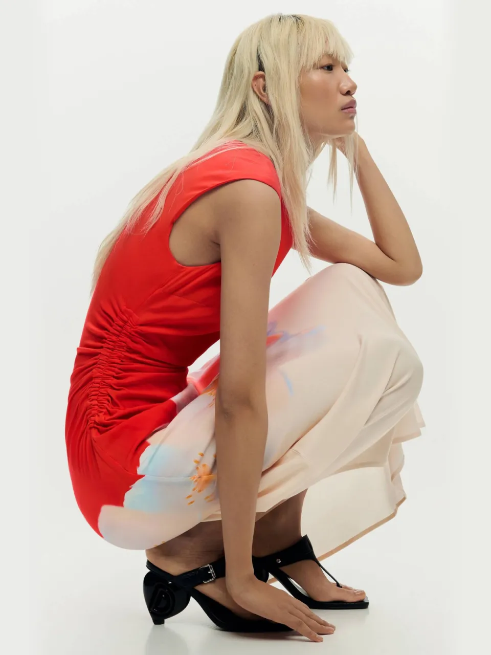 Desigual gebloemde zomerjurk rood, foto 3