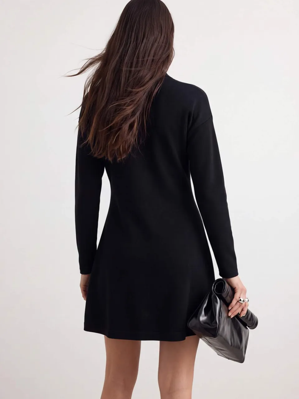 Trendyol TRENDYOLMİLLA Dames Zwart Effen Extra Kort / Super Mini Lang Skater Jurken, foto 2