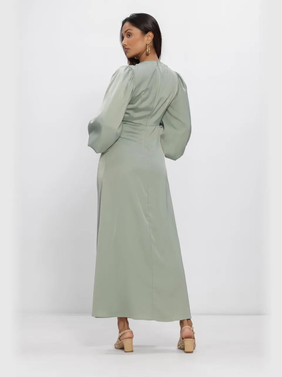 Y.A.S. YAS Dames Jurken Yasthea Ls Long Dress - Mint, foto 3