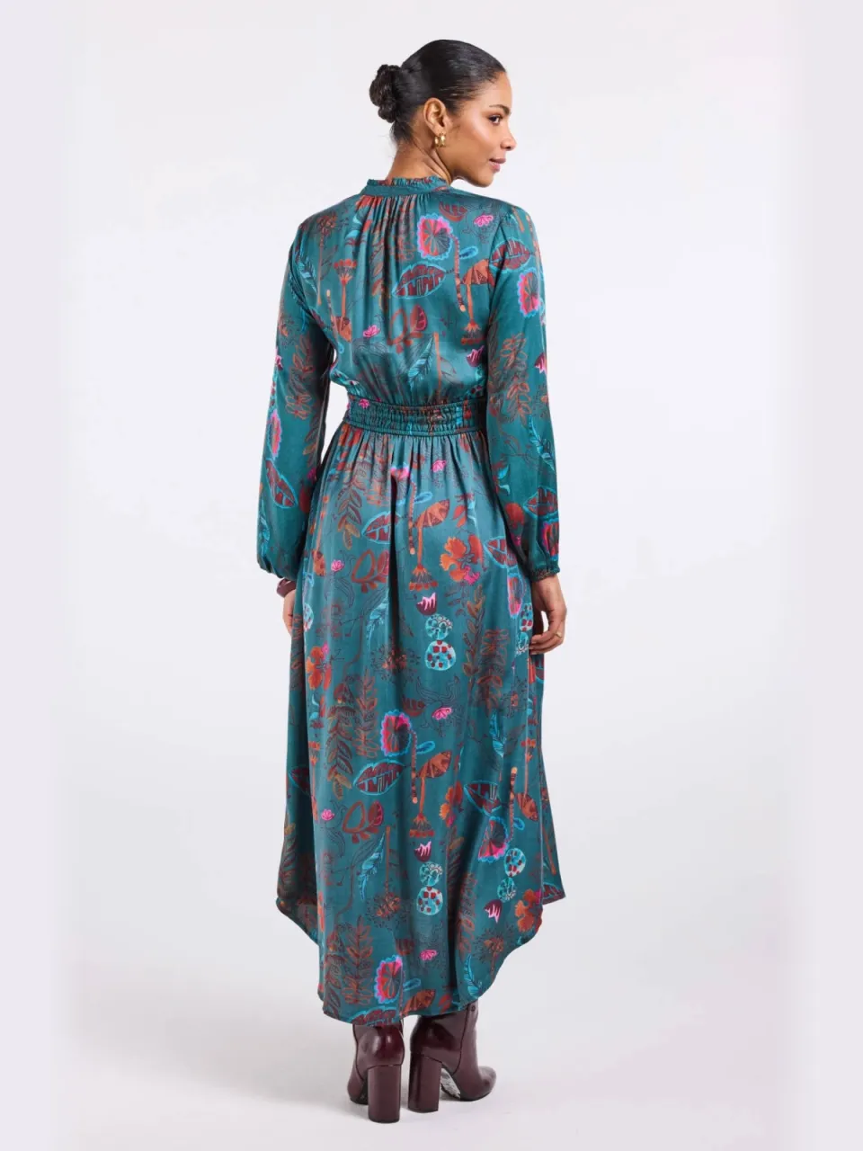 Didi gebloemde maxi jurk - blauw, foto 4