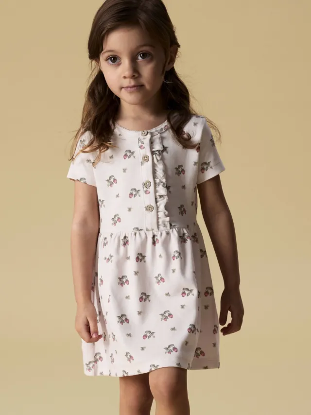 Lil' Atelier MINI korte jurk ecru roze ecru / roze