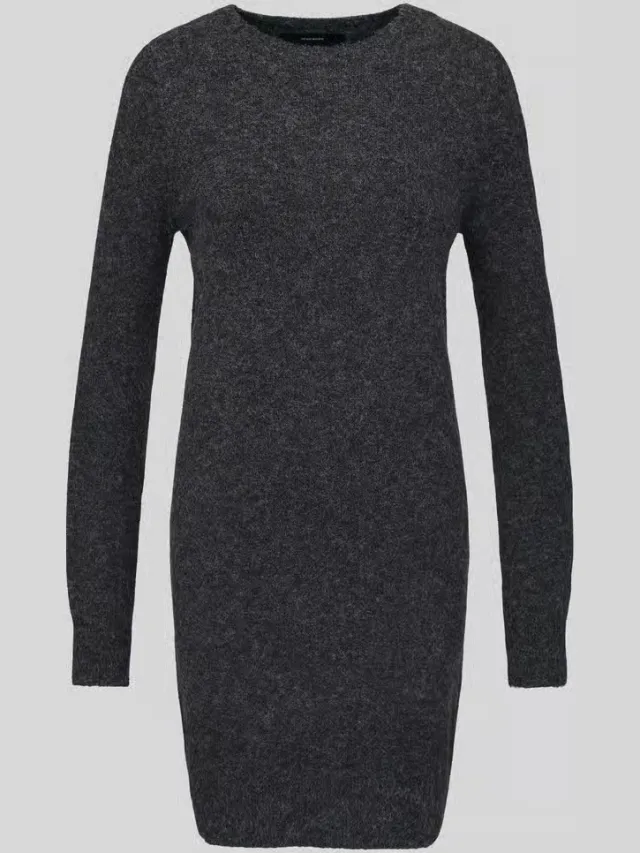 Vero Moda Doffy tricotjurk donkergrijs zwart, foto 2