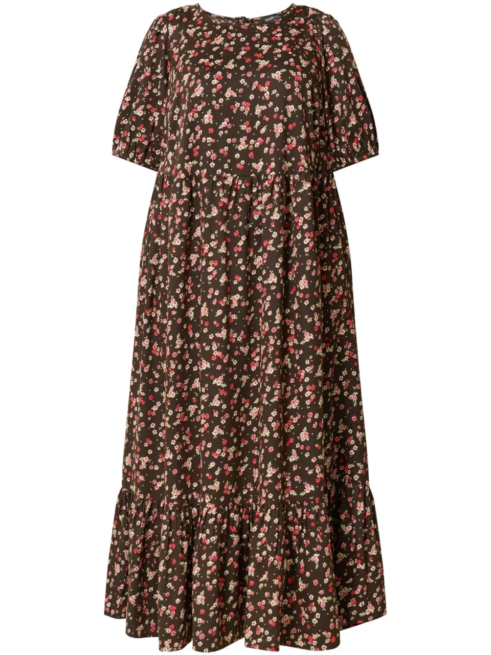 Yours Bruine Smock Maxijurk Met Fijne Bloemenprint-64, foto 5