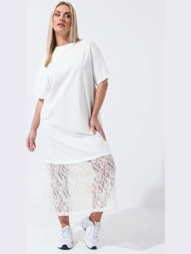 Limited Collection Wit Jurk Met Kanten Zoom, foto 2