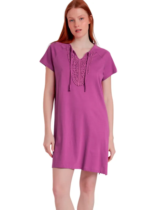 Admas Jurk Admas Zomerjurk met slipe mouwen Pechera Violet