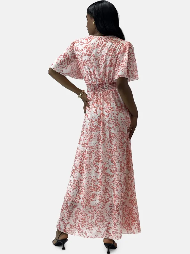 Elara Zomerse maxi-jurk met V-hals Wit