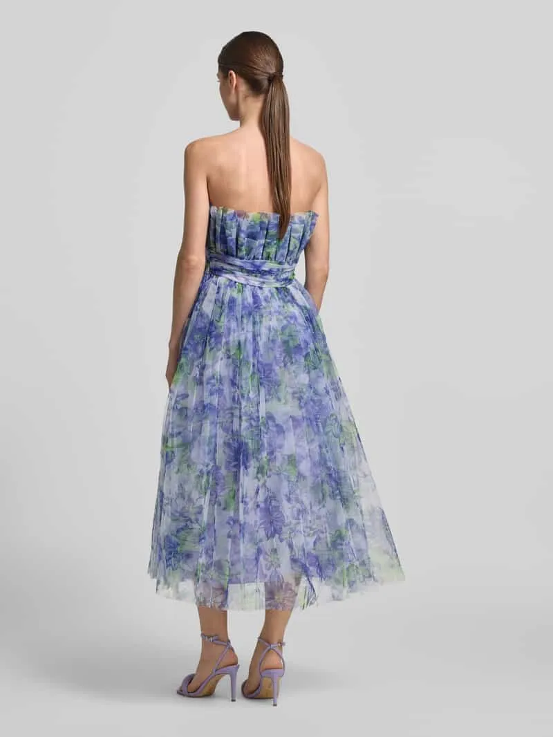 Lace & Beads regular fit midi-jurk met all-over bloemenmotief helder paars, foto 3