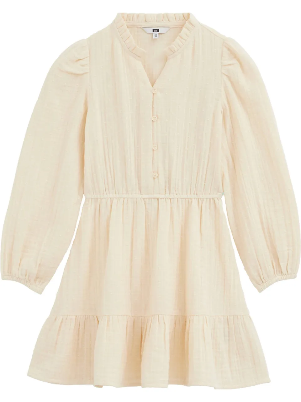 WE Fashion midi jurk met plooien beige, foto 2
