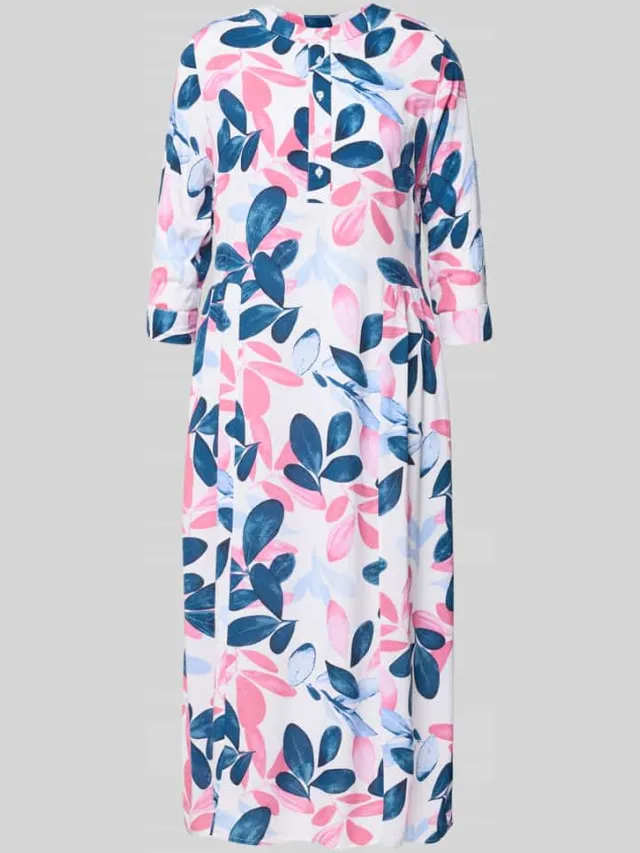 ZABAIONE Midi-jurk van viscose met 3/4-mouw model 'Ma44ilin' marineblauw, foto 2