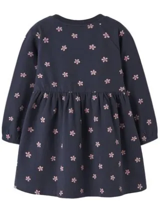 NAME IT MINI gebloemde sweatjurk donkerblauw, foto 2