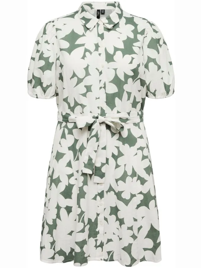 Vero Moda Curve Blousejurk VMCDICTHE Korte jurk Laurel Wreath 1