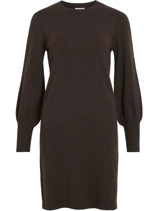 Vila VIKERRY O-NECK KNIT DRESS - NOOS - Dames - Mini jurken Coffee Bean