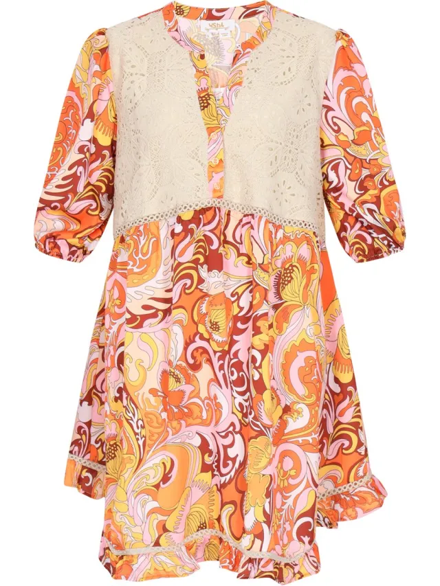 Usha Dress yellow multicolor