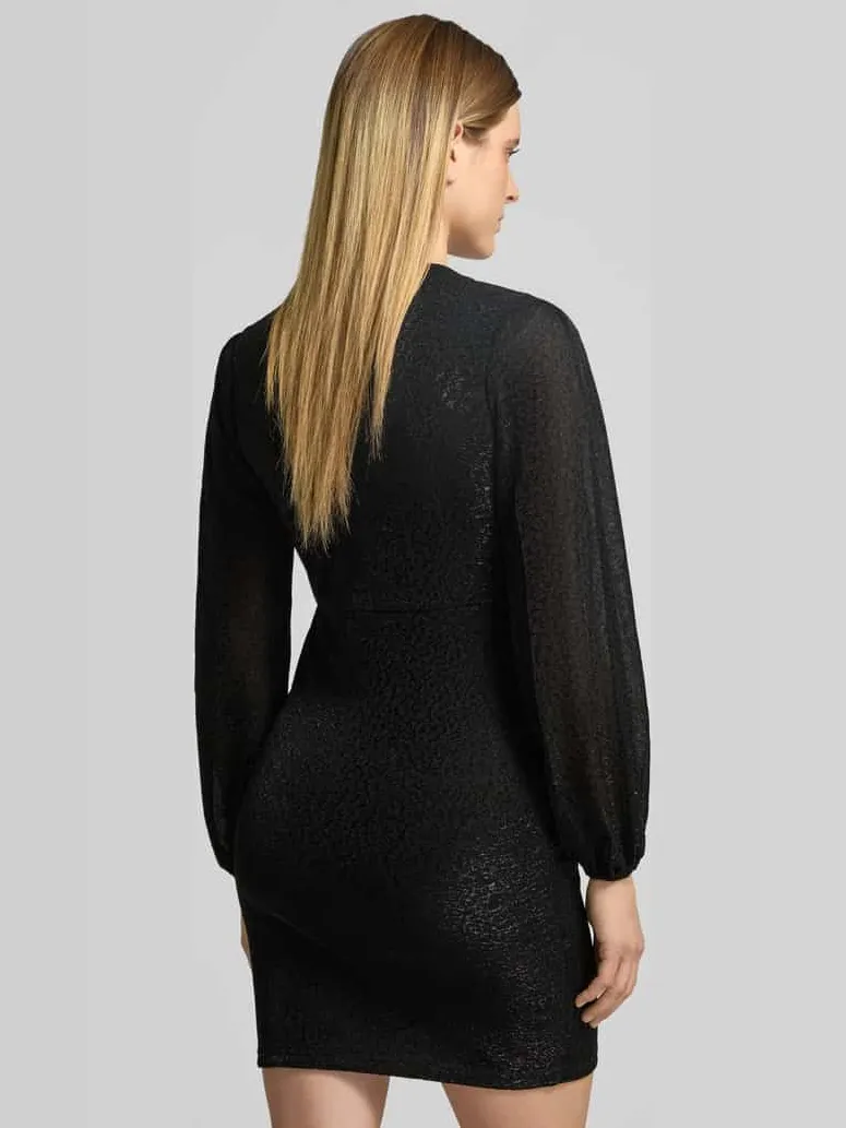 Apricot Slim fit minijurk met V-hals zwart, foto 4