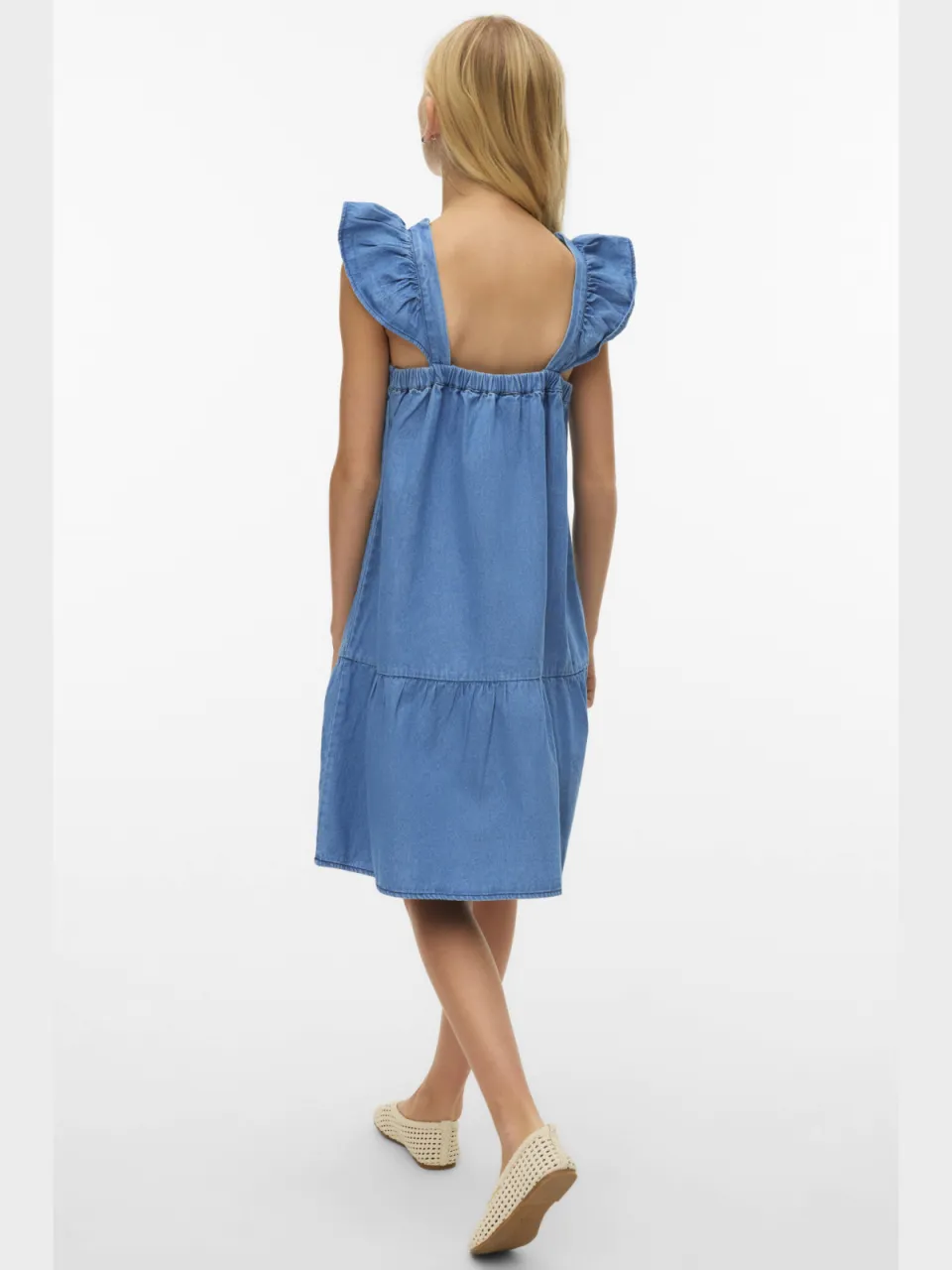 Vero Moda a-lijn jurk light blue denim, foto 4