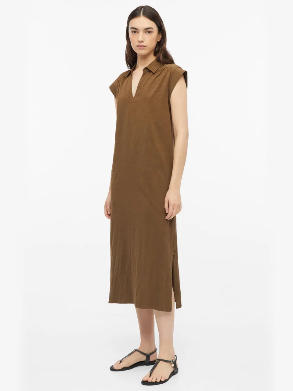 s.Oliver midi jurk bruin Middenbruin