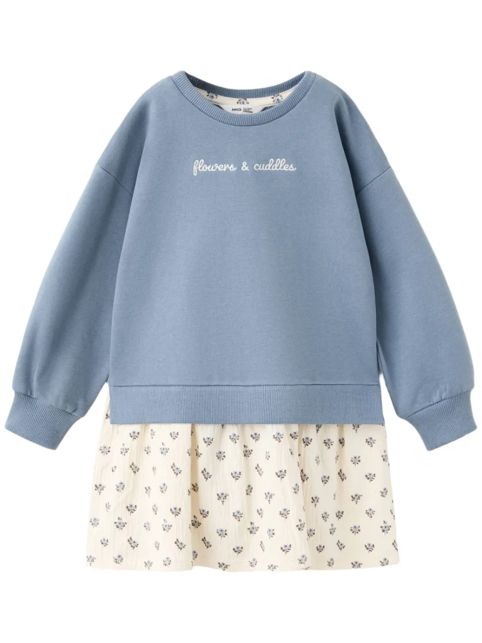 Mango Kids sweatshirt met tekst blauw, foto 2