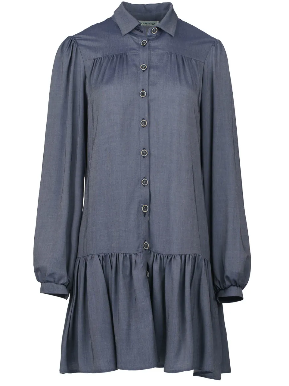 Conquista Blauwe denim stijl jurk met knopen, foto 2