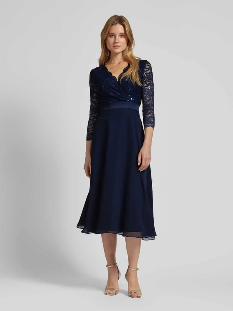 Swing Cocktailjurk met kant Marineblauw