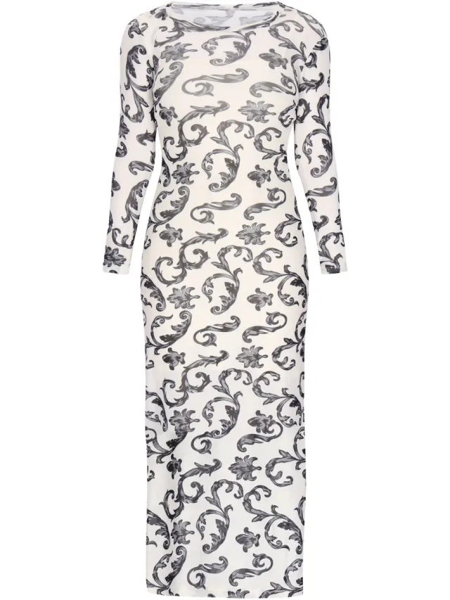 Usha Dress offwhite black