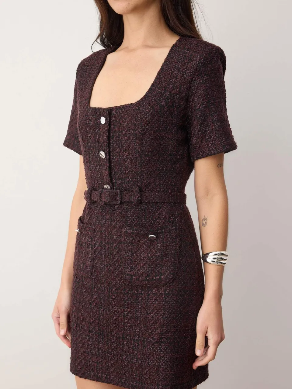 Trendyol TRENDYOLMİLLA Dames Paars Effen Kort / Mini Kort Casual A-lijn Jurken, foto 2
