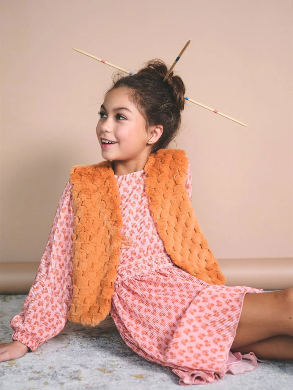 Nono A-lijn jurk met print roze Roze/oranje