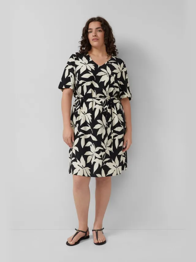 S.Oliver female - Gestructureerde jurk met riem zwart