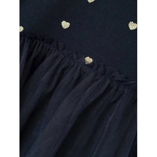 NAME IT MINI A-lijn jurk met tule donkerblauw, foto 6