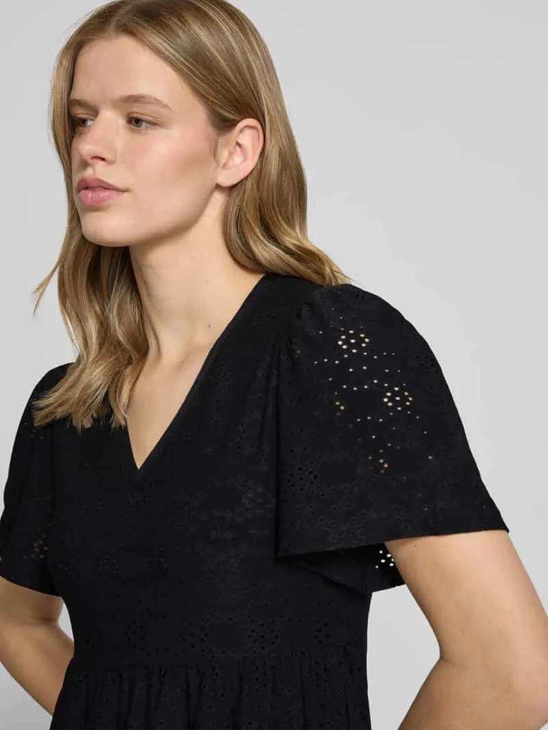 Only Mini-vrijetijdsjurk met ajourpatroon model 'SMILLA LIFE' zwart, foto 4