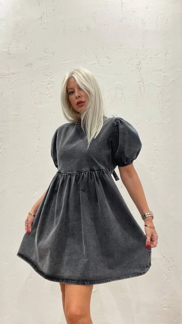 sirmaza Denim Jurk/Regular/Kort/SIRMAZA grijs
