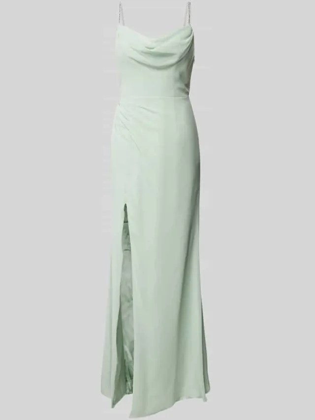 LUXUAR FASHION avondjurk met siersteentjes lichtgroen, foto 2