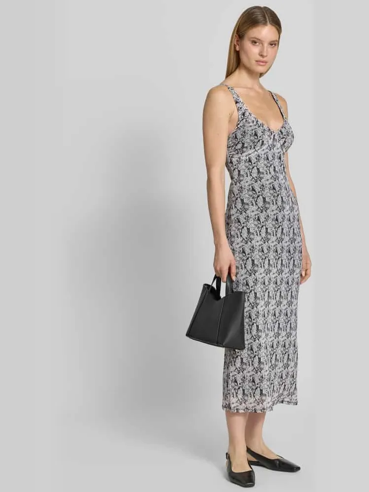 Vero Moda Nauwsluitende vrijetijdsjurk met all-over motief model 'STEPH' middengrijs gemêleerd, foto 4