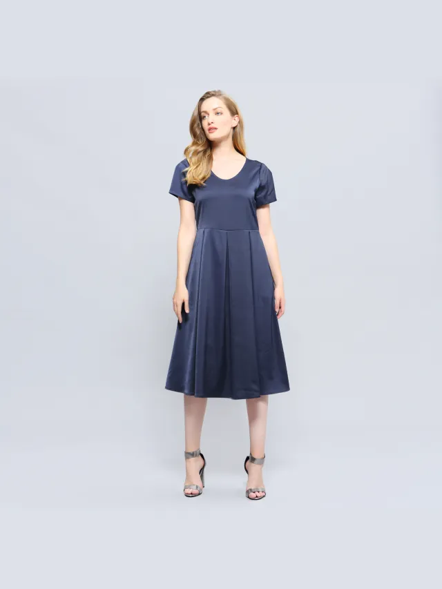 S&J Weekends Satijnen jurk Blauw