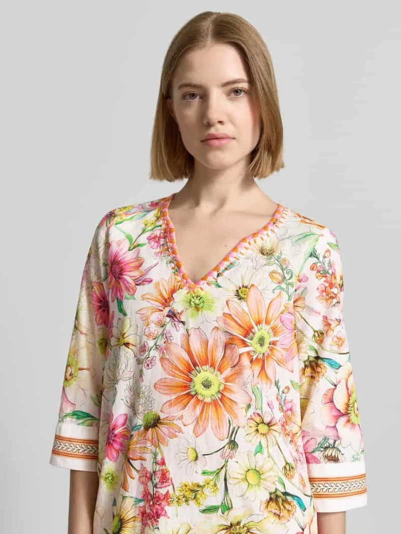 Emily Van den Bergh Tunikajurk in allover-look met V-hals wit, foto 5
