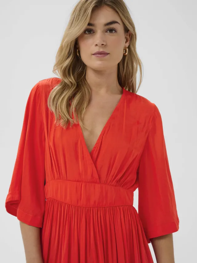 Saint Tropez midi jurk rood, foto 3